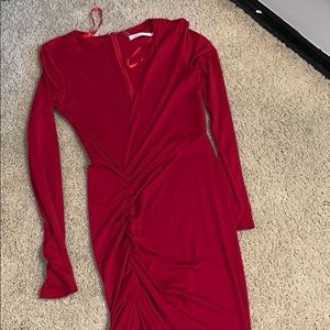 Beautiful red skin tight asymmetrical dress